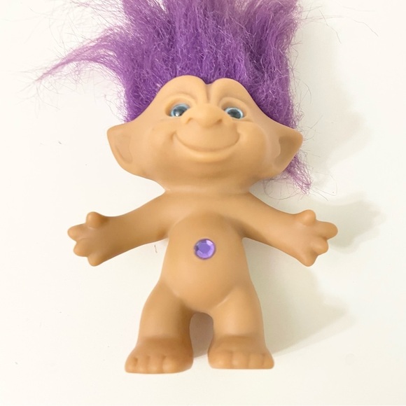 Vintage Ace Novelty Purple Jewel Pajamas Treasure Troll Doll - Picture 12 of 16